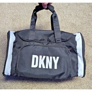 DKNY Black Duffel/Gym Bag - Sports Gym Travel Bag - Black Gym Bag - DKNY Brand
